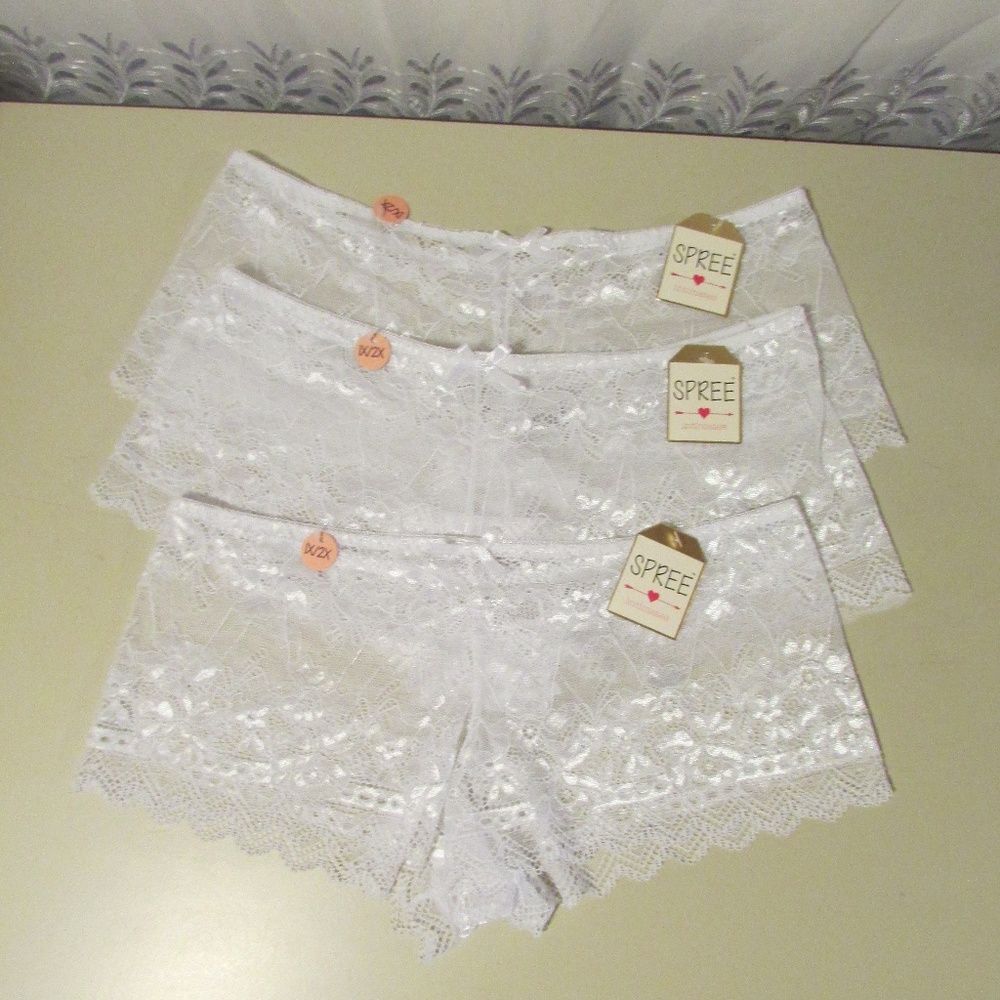 Women's Plus Size 1X/2X Panties Lot of 3 White